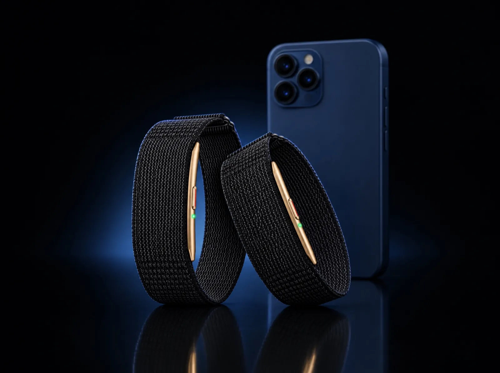 Two Relay bands beside a smartphone