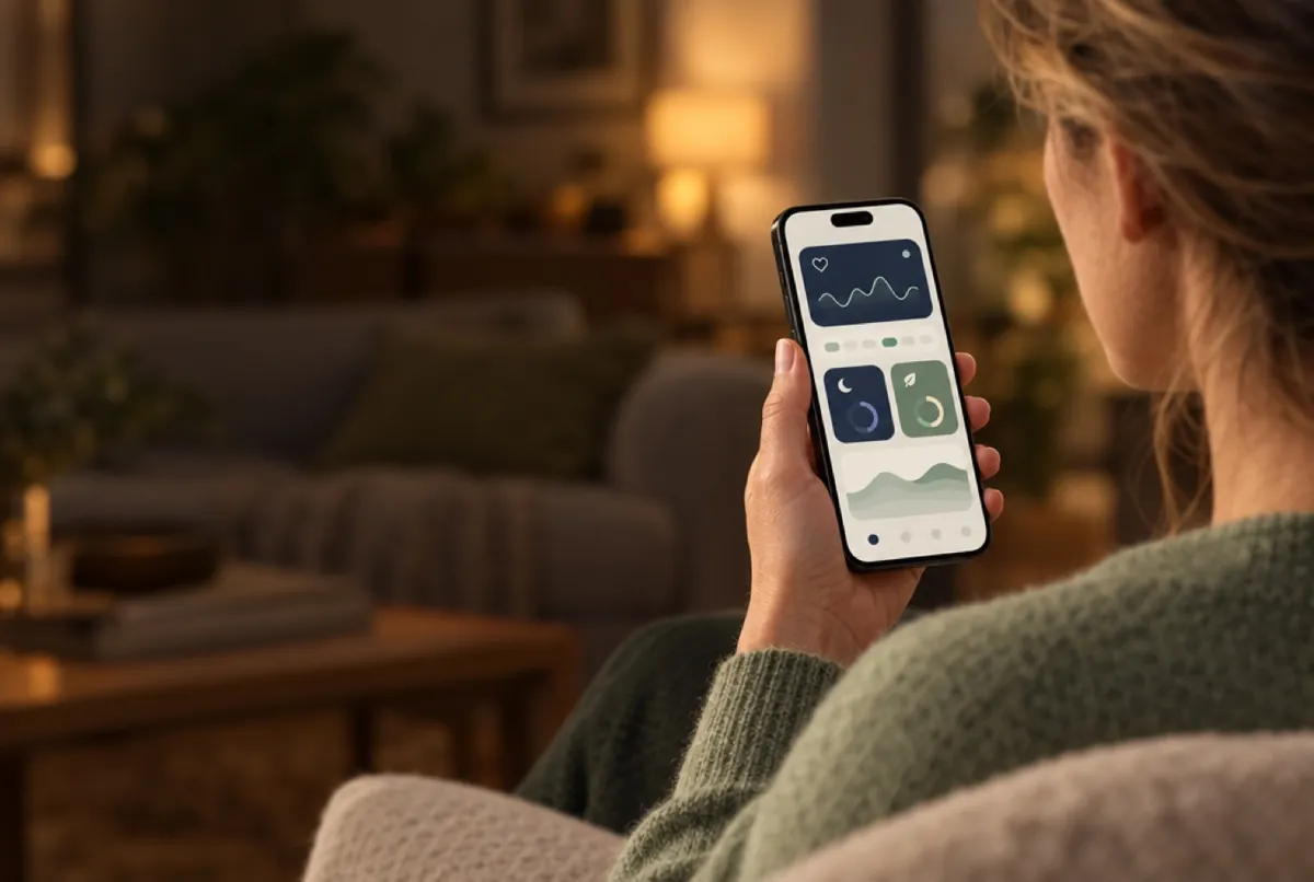 Checking shared wellbeing insights on a phone